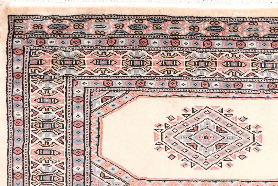 Tan Pakistani Jaldar Rug 3' 1" x 6' 4" Hand-Knotted | No. QA44487
