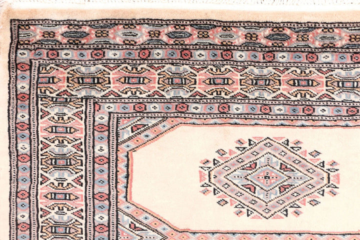 Tan Pakistani Jaldar Rug 3' 1" x 6' 4" Hand-Knotted | No. QA44487