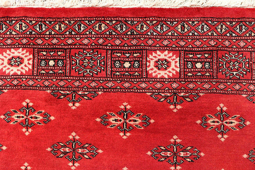 Orange Red Pakistani Butterfly Rug 4' 1" x 6' 2" Hand-Knotted | No. QA44506