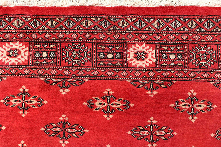 Orange Red Pakistani Butterfly Rug 4' 1" x 6' 2" Hand-Knotted | No. QA44506