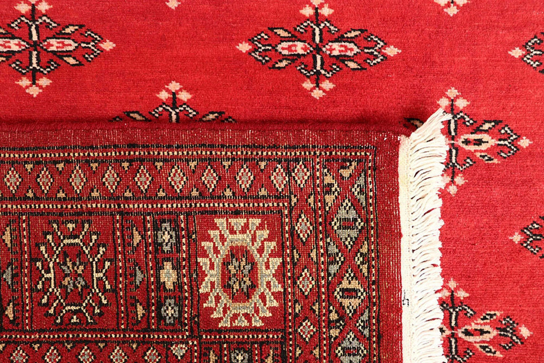Orange Red Pakistani Butterfly Rug 4' 1" x 6' 2" Hand-Knotted | No. QA44506