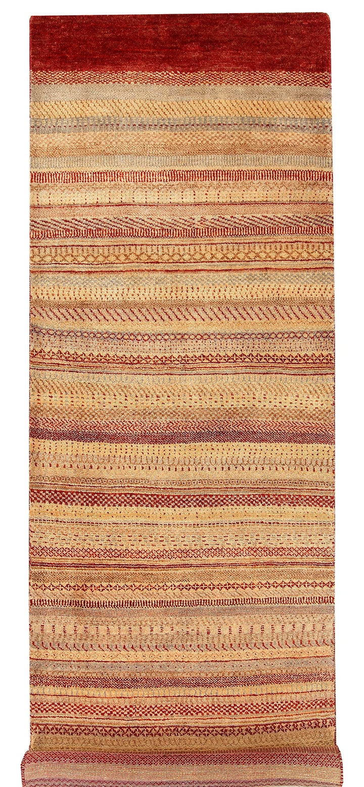 Pakistani Gabbeh Runner Rug 2' 7" x 8' 4" Hand-Knotted | No. QA44522