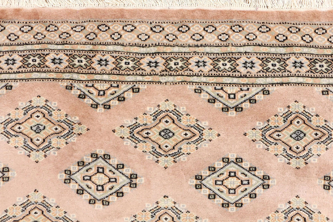 Brown Pakistani Jaldar Rug 4' x 6'1" Hand-Knotted | No. QA44591