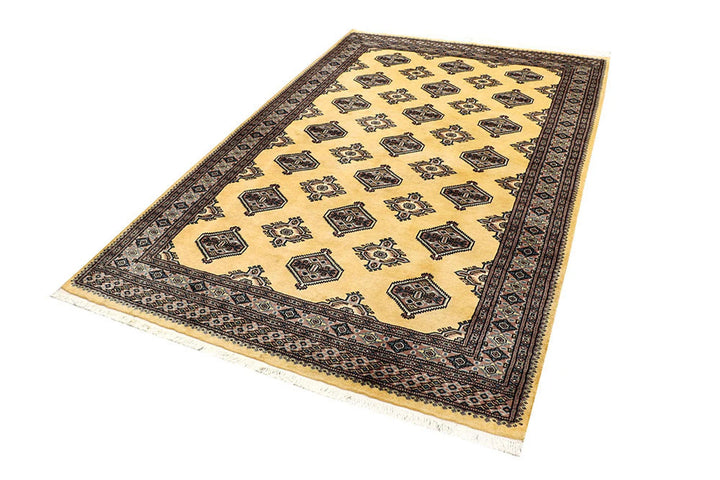 Yellow Pakistani Jaldar Rug 5' 1" x 8' 1" Hand-Knotted | No. QA44844