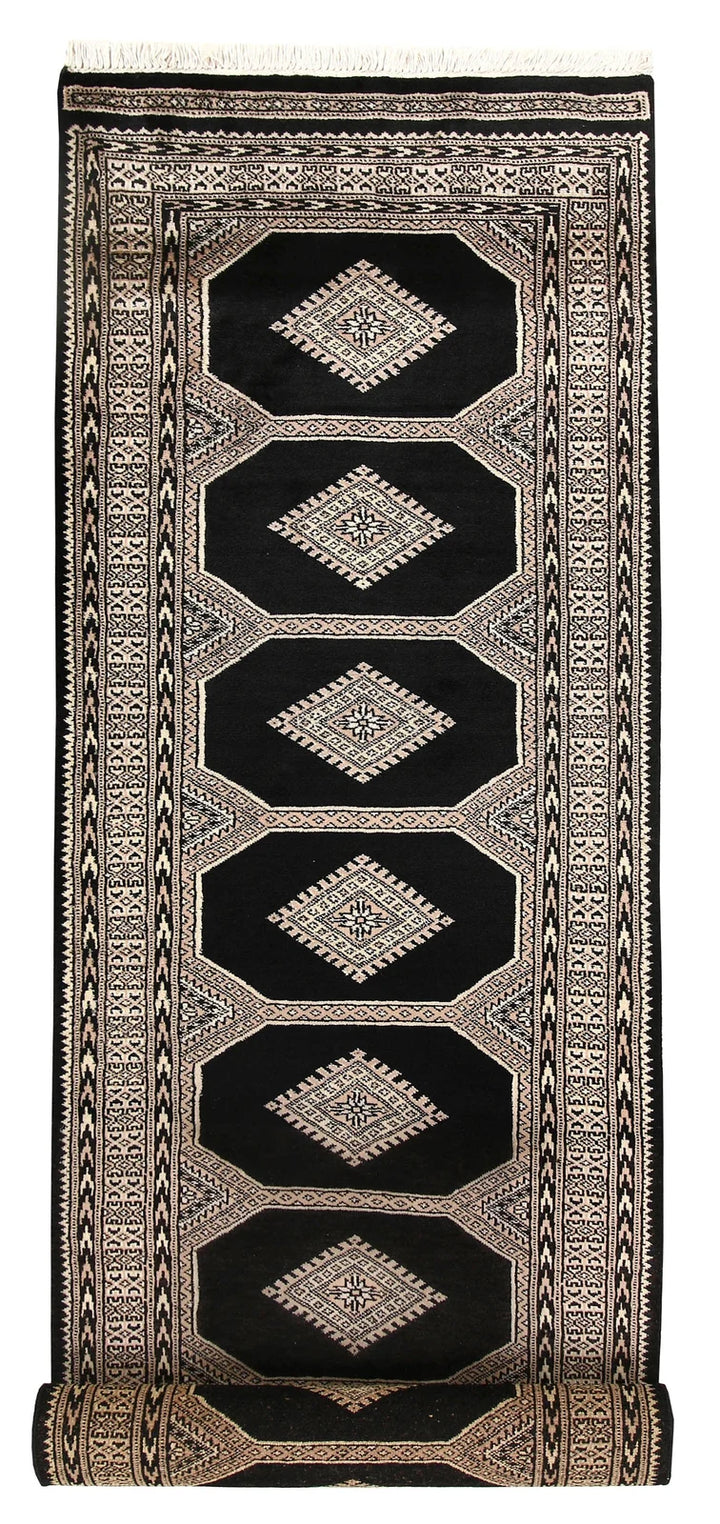 Grey Pakistani Jaldar Rug 2' 7" x 10' 4" Hand-Knotted | No. QA44917