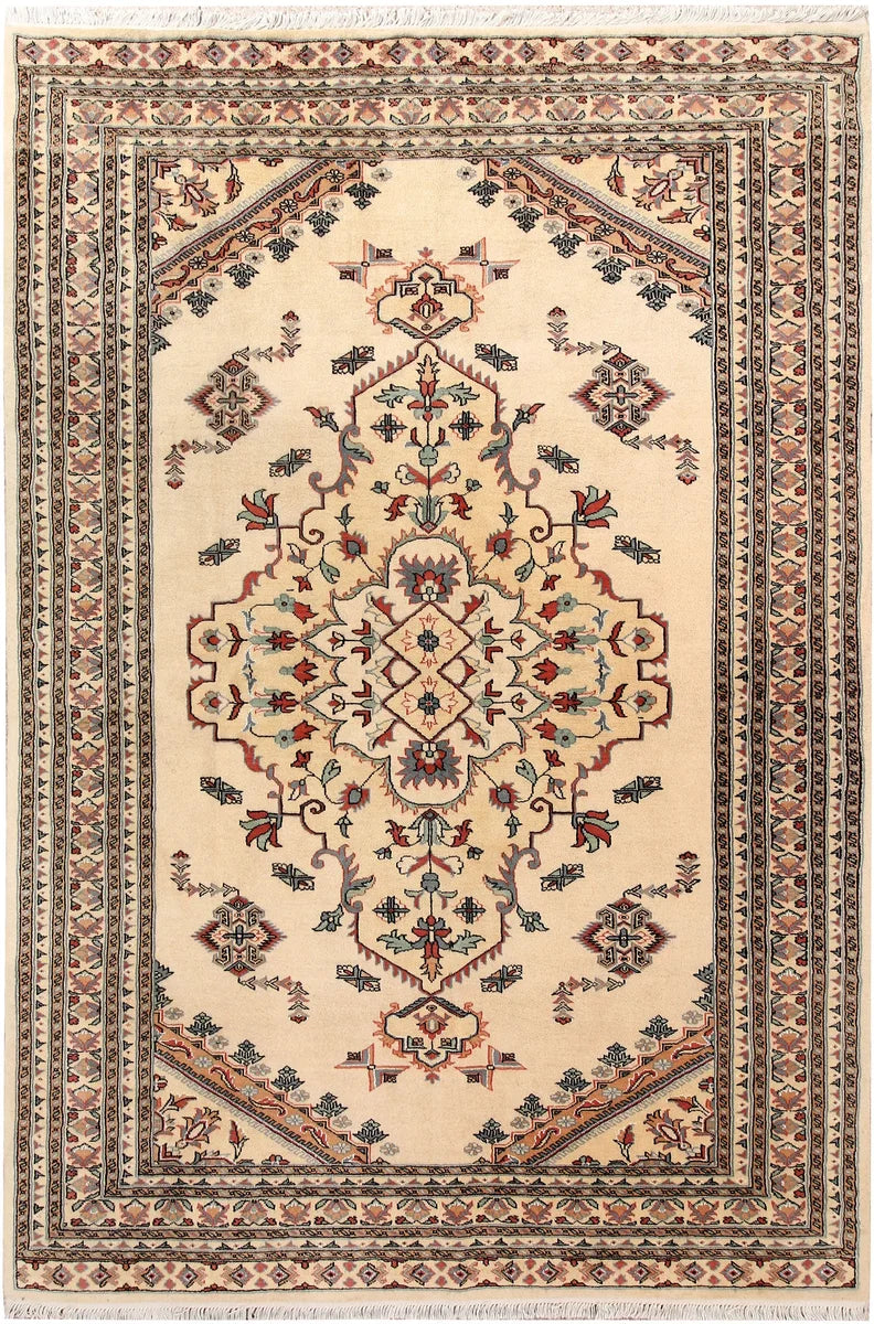 Brown Caucasian Oriental Rug 6' 1" x 9' " Hand-Knotted | No. QA45113