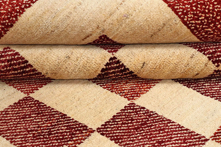 Brown Pakistani Gabbeh Rug 6' 5" x 7' 10" Hand-Knotted | No. QA45551