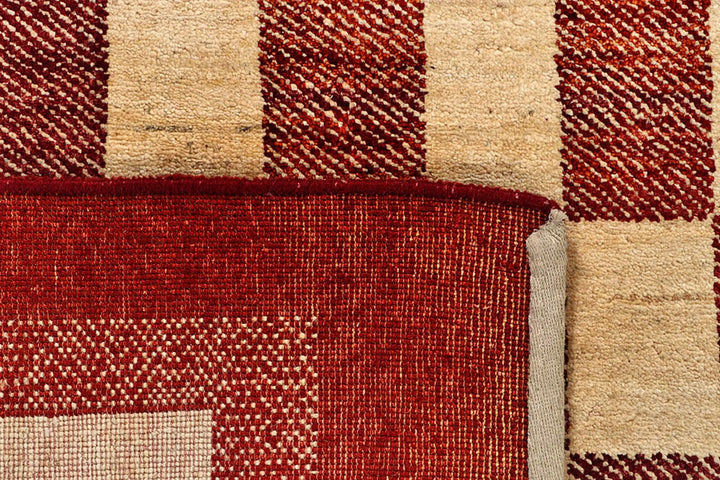 Brown Pakistani Gabbeh Rug 6' 5" x 7' 10" Hand-Knotted | No. QA45551