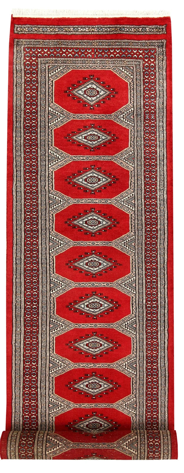 Red Pakistani Jaldar Rug 2' 4" x 9' 8" Hand-Knotted | No. QA45688