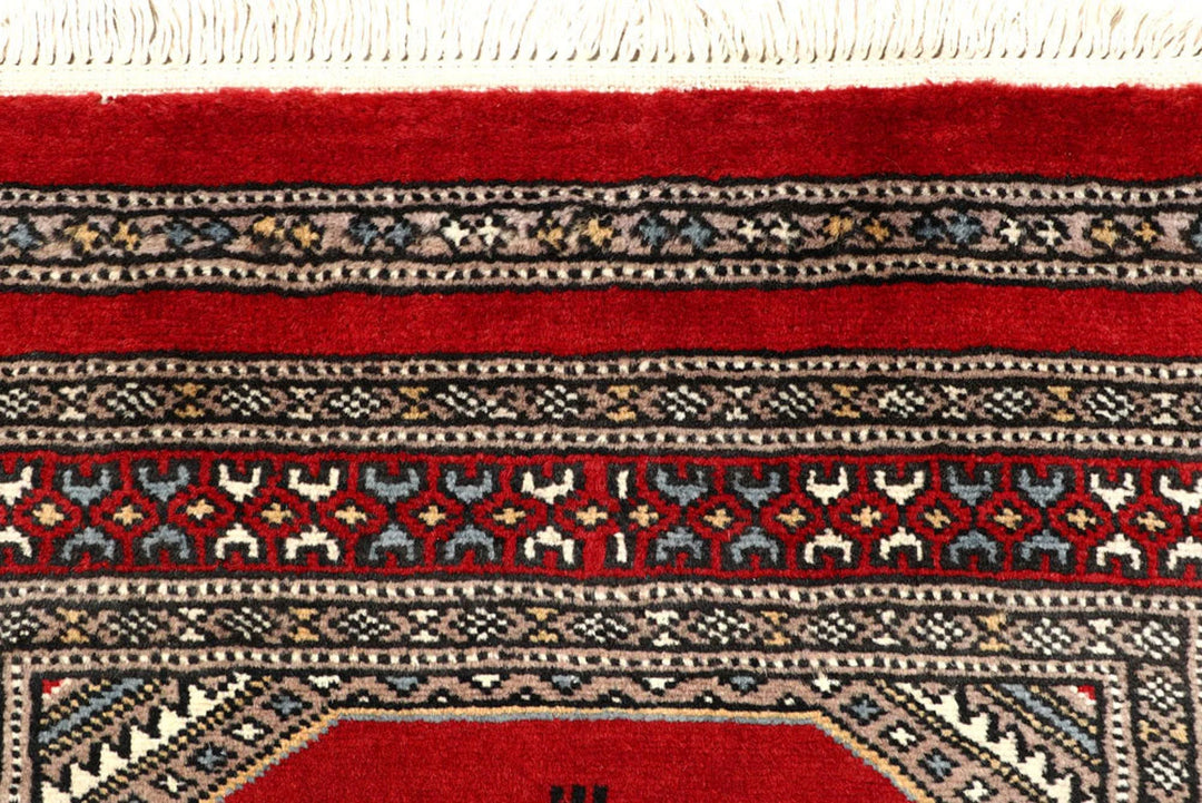Red Pakistani Jaldar Rug 2' 4" x 9' 8" Hand-Knotted | No. QA45688