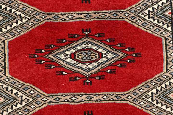 Red Pakistani Jaldar Rug 2' 4" x 9' 8" Hand-Knotted | No. QA45688