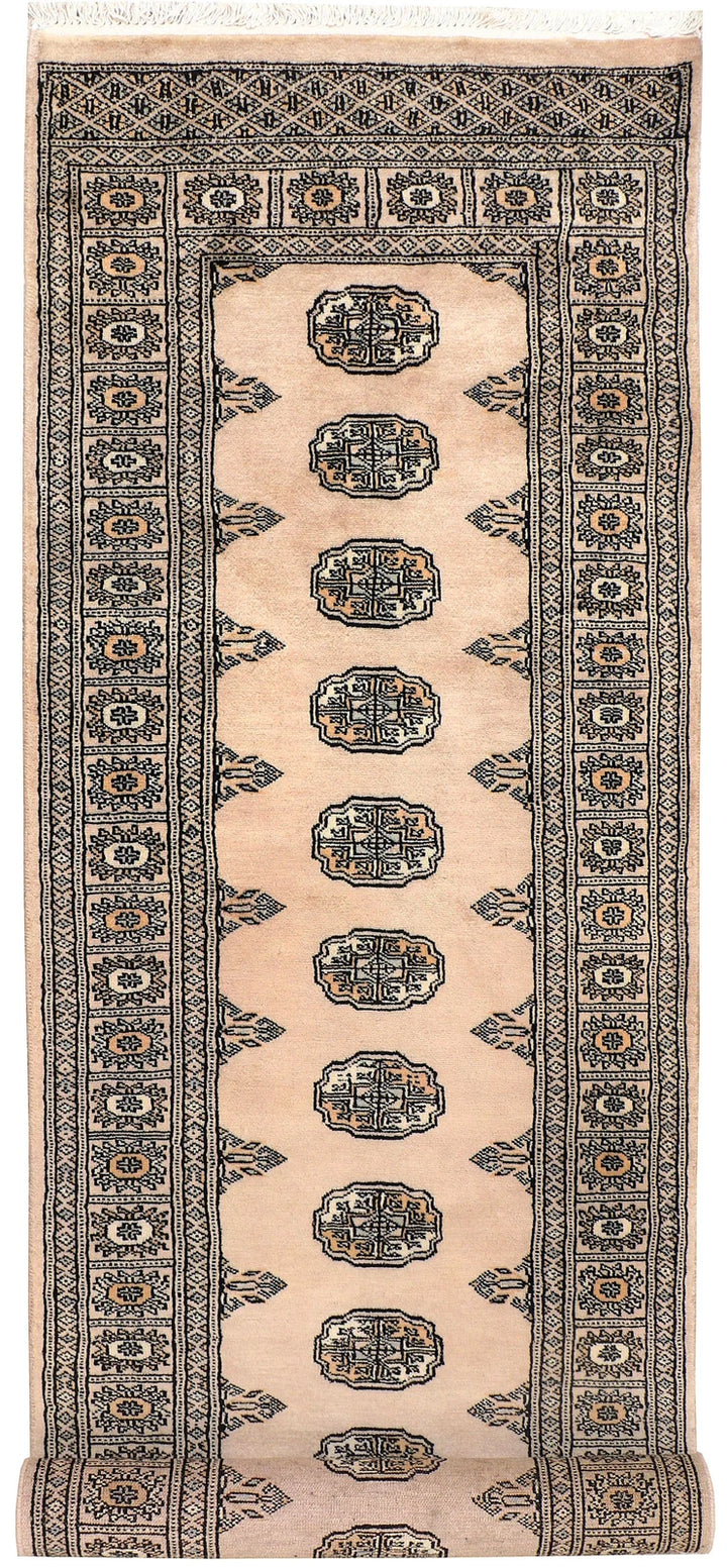Brown Pakistani Bokhara Rug 2' 7" x 9' 5" Hand-Knotted | No. QA45968