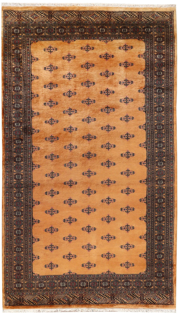 Sandy Brown Pakistani Butterfly Rug 5'2" x 9' Hand-Knotted | No. QA46067