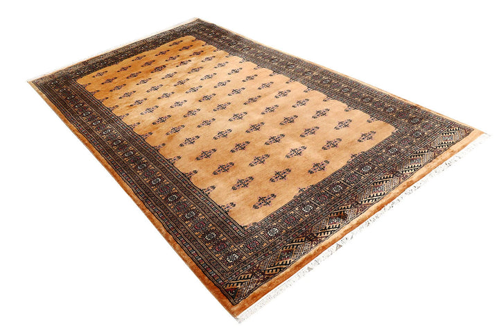 Sandy Brown Pakistani Butterfly Rug 5'2" x 9' Hand-Knotted | No. QA46067