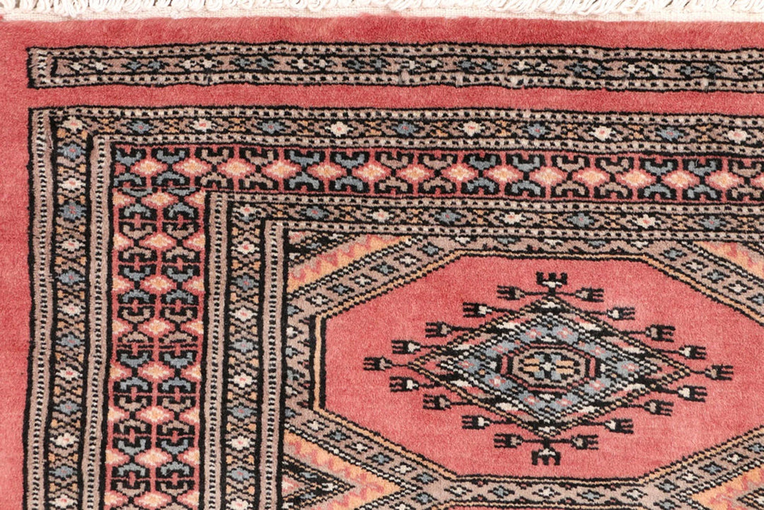Salmon Pakistani Jaldar Rug 2' 3" x 5' 11" Hand-Knotted | No. QA46118