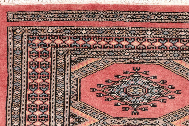 Salmon Pakistani Jaldar Rug 2' 3" x 5' 11" Hand-Knotted | No. QA46118