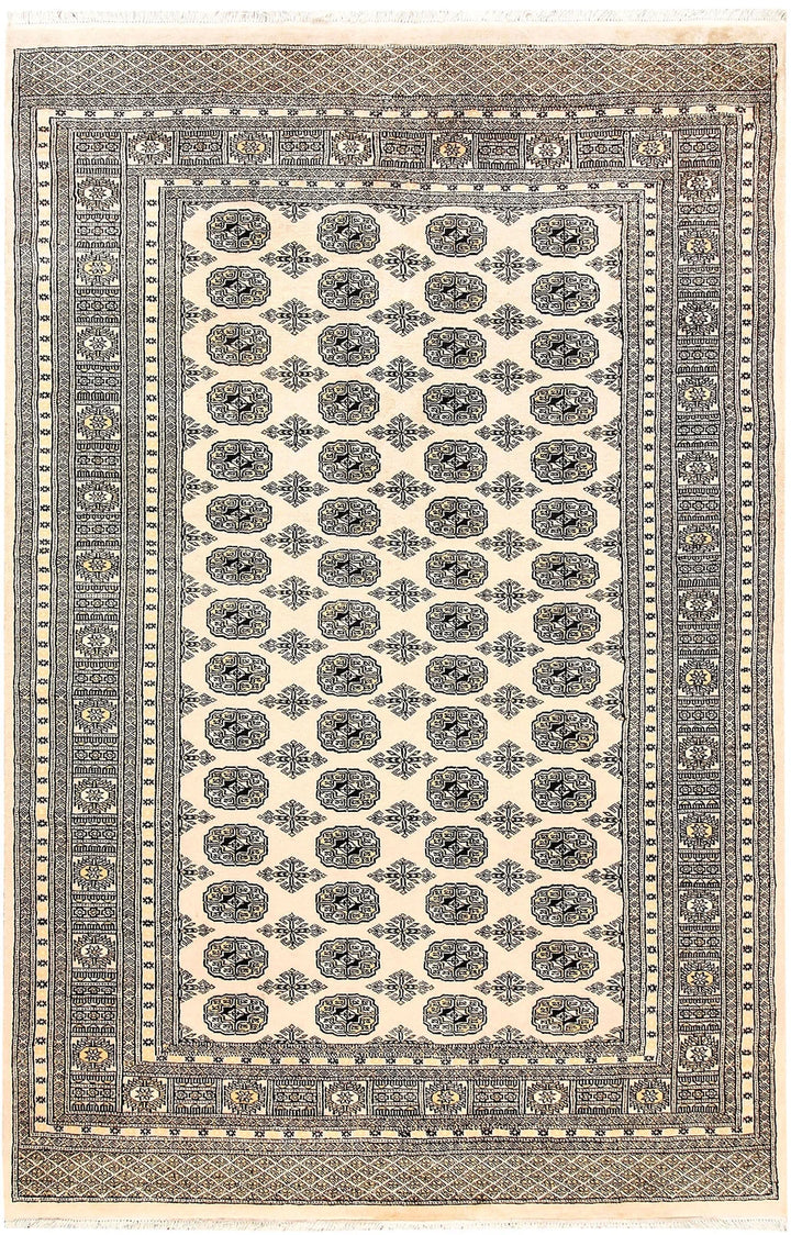 Brown Pakistani Bokhara Rug 6' x 8'11" Hand-Knotted | No. QA46136