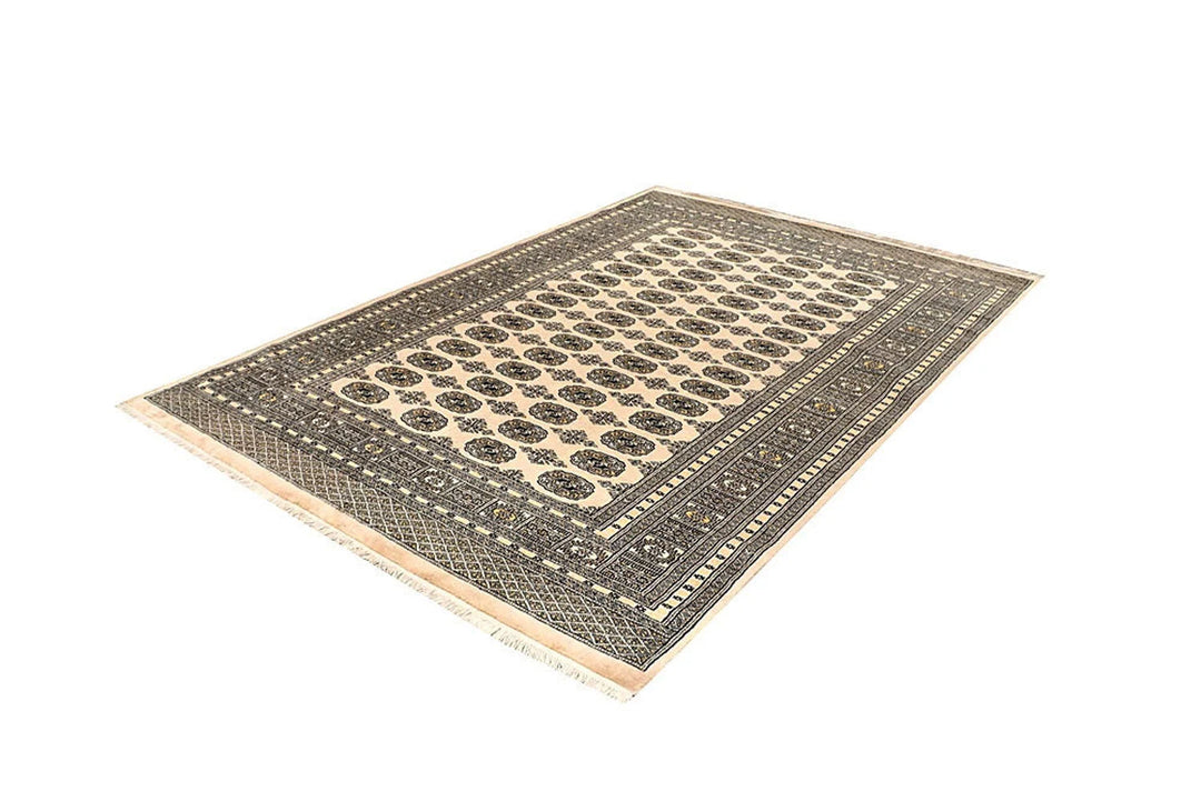 Brown Pakistani Bokhara Rug 6' x 8'11" Hand-Knotted | No. QA46136