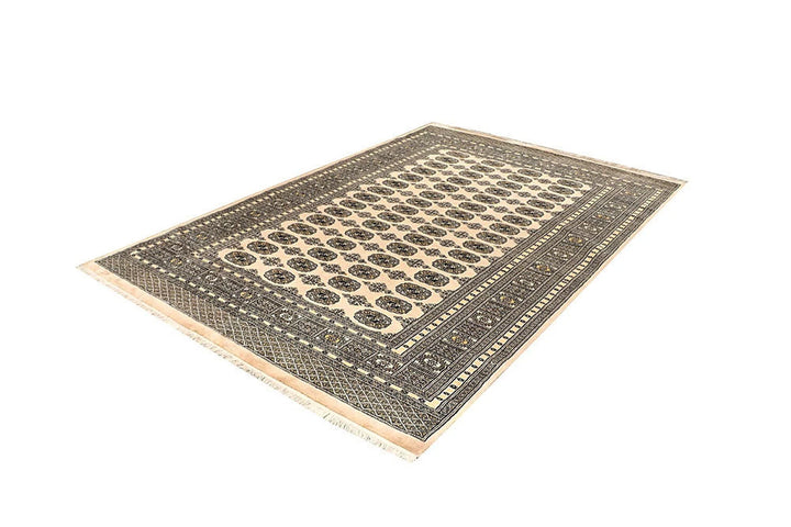Brown Pakistani Bokhara Rug 6' x 8'11" Hand-Knotted | No. QA46136