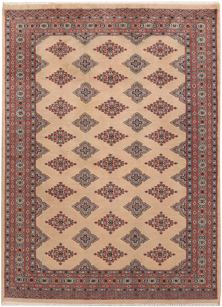 Brown Pakistani Jaldar Rug 4' x 5'7" Hand-Knotted | No. QA46167