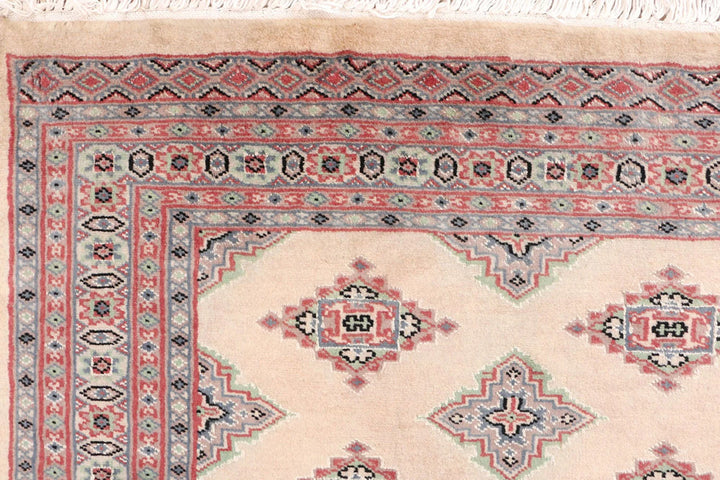 Brown Pakistani Jaldar Rug 4' x 5'7" Hand-Knotted | No. QA46167