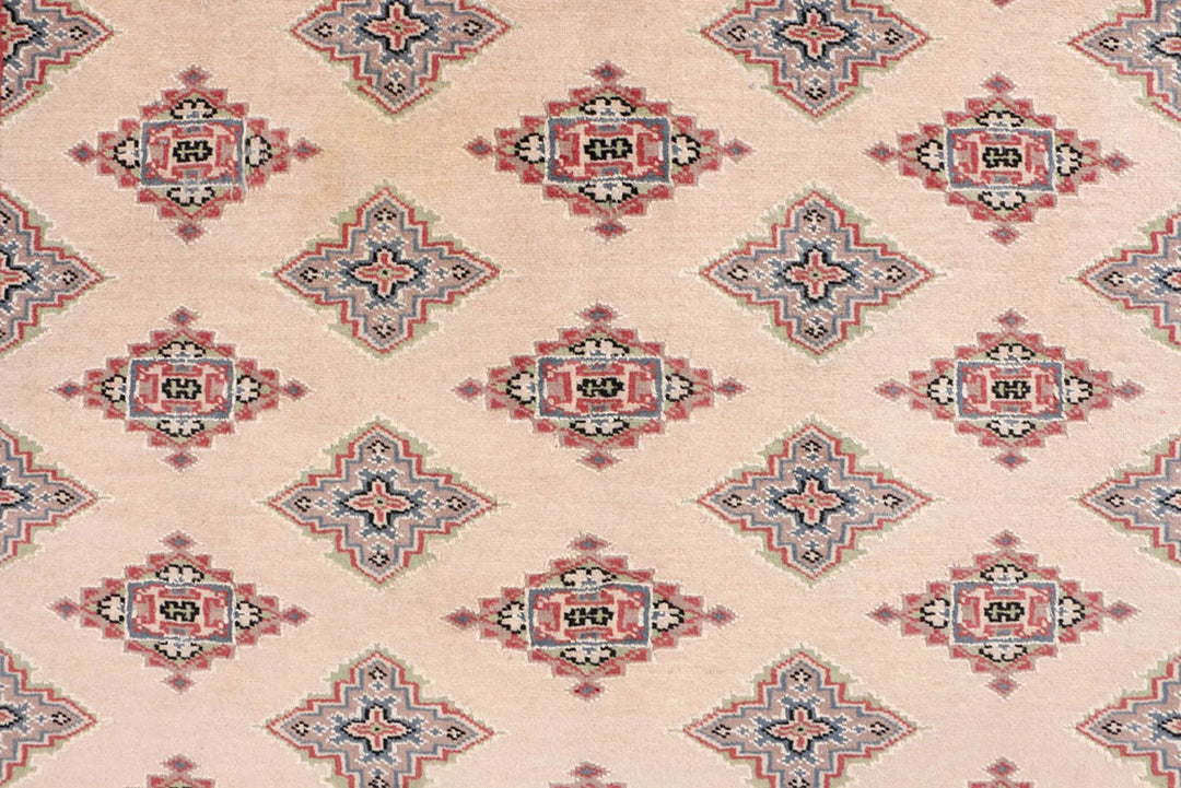 Brown Pakistani Jaldar Rug 4' x 5'7" Hand-Knotted | No. QA46167