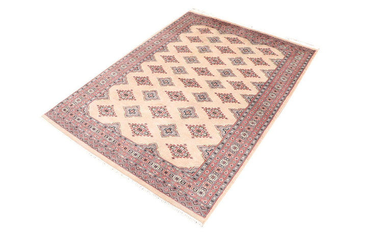 Brown Pakistani Jaldar Rug 4' x 5'7" Hand-Knotted | No. QA46167