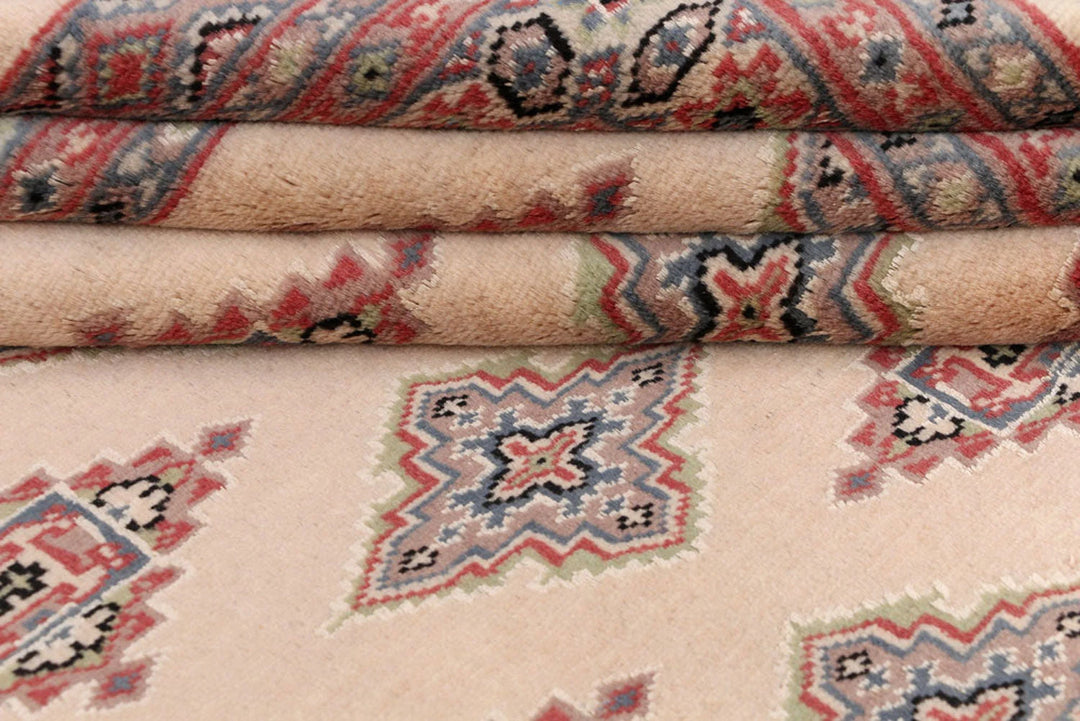 Brown Pakistani Jaldar Rug 4' x 5'7" Hand-Knotted | No. QA46167