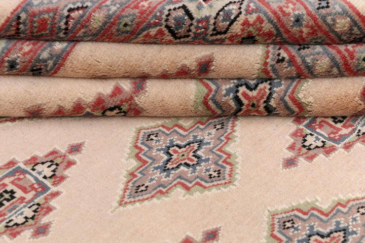 Brown Pakistani Jaldar Rug 4' x 5'7" Hand-Knotted | No. QA46167