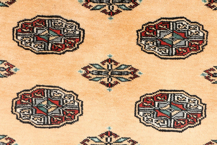 Yellow Pakistani Bokhara Rug 3' 2" x 6' 2" Hand-Knotted | No. QA46244