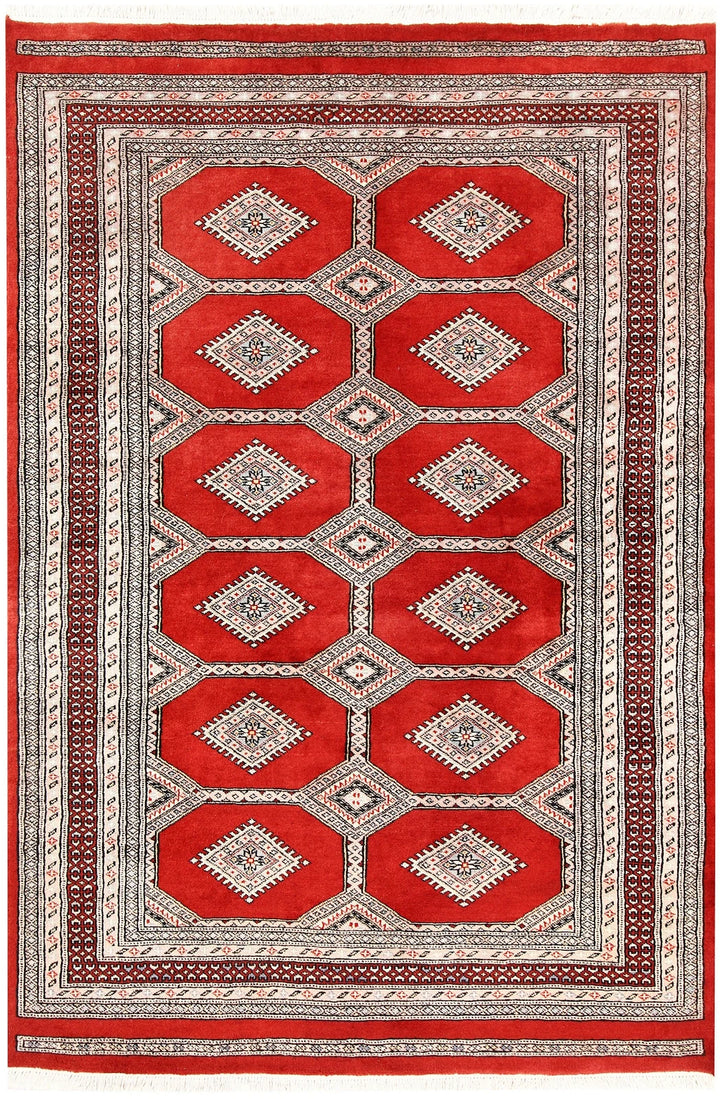 Red Jaldar Rug 4' 8" x 6' 10" Hand-Knotted | No. QA46307