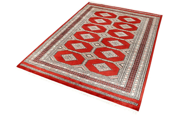 Red Jaldar Rug 4' 8" x 6' 10" Hand-Knotted | No. QA46307