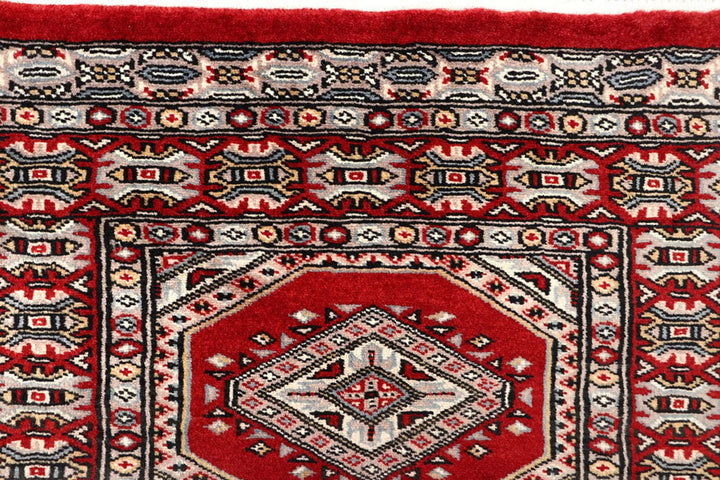 Red Pakistani Jaldar Rug 2' 4" x 9' 5" Hand-Knotted | No. QA46386