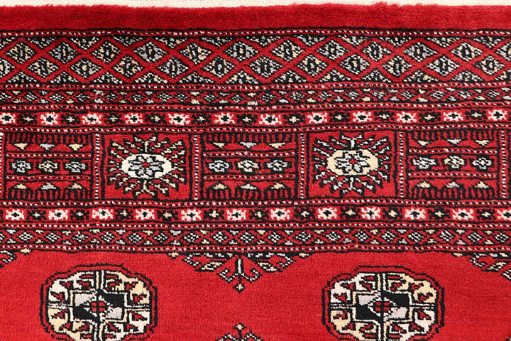 Red Bokhara Rug 5' 6" x 8' 2" Hand-Knotted | No. QA46441