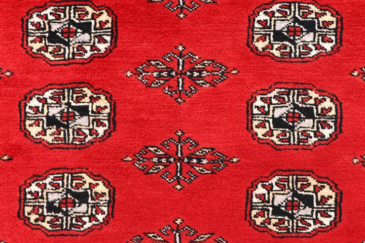 Red Bokhara Rug 5' 6" x 8' 2" Hand-Knotted | No. QA46441