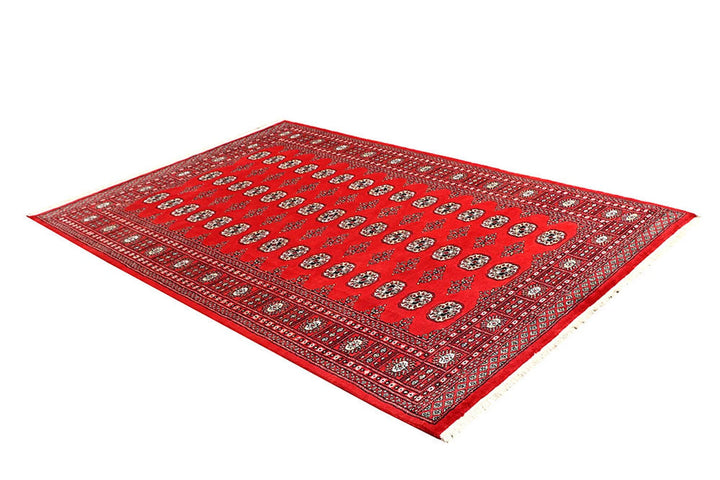 Red Bokhara Rug 5' 6" x 8' 2" Hand-Knotted | No. QA46441