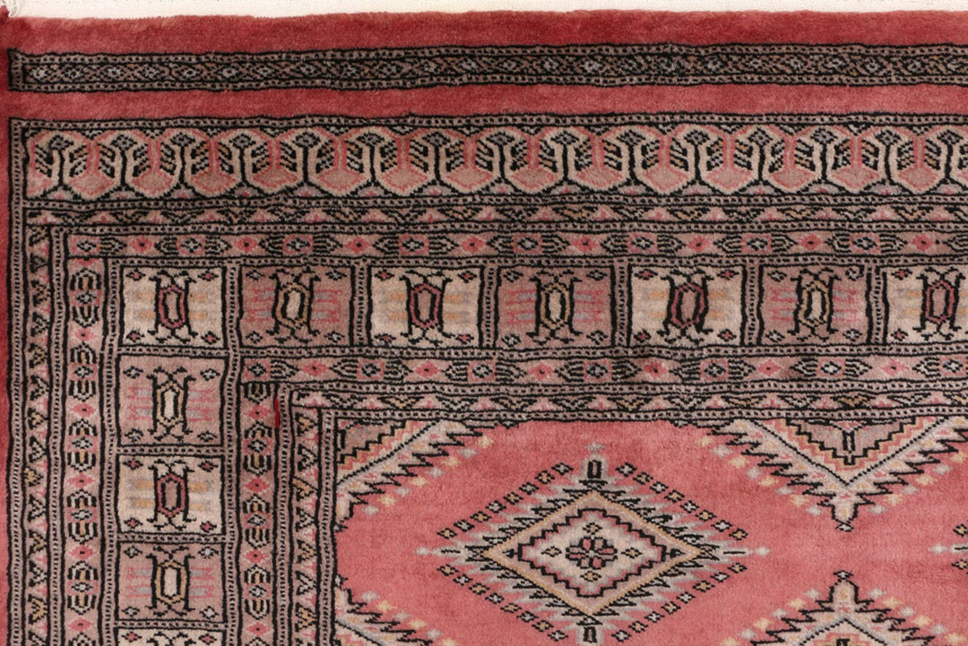 Salmon Pakistani Jaldar Rug 5' 7" x 7' 7" Hand-Knotted | No. QA46648
