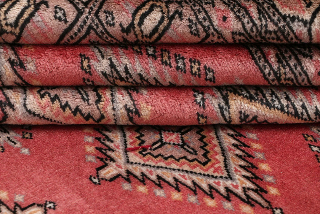 Salmon Pakistani Jaldar Rug 5' 7" x 7' 7" Hand-Knotted | No. QA46648