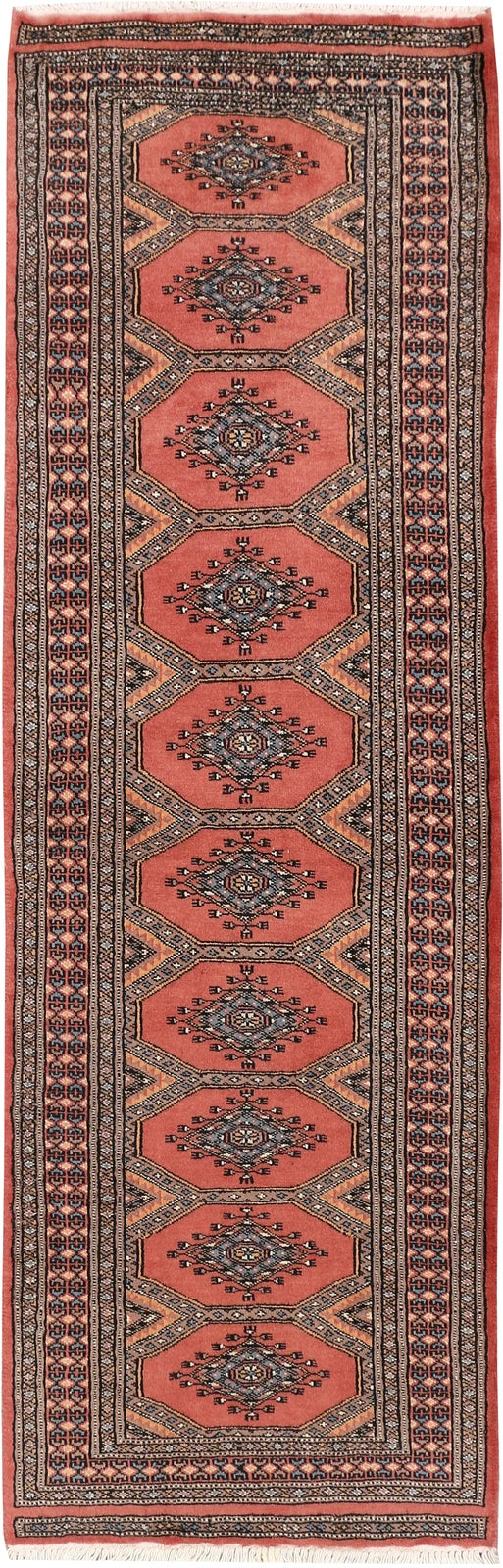 Dark Salmon Pakistani Jaldar Runner 2'1" x 6' Hand-Knotted | No. QA46725
