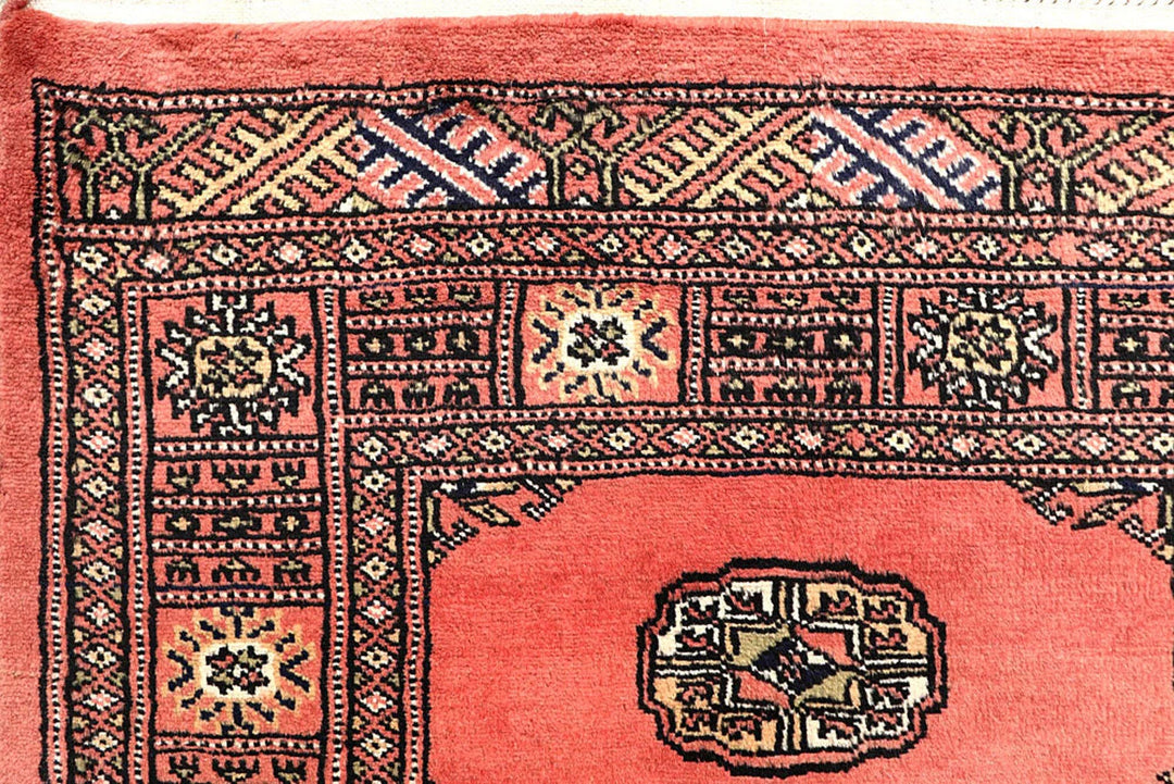 Salmon Pakistani Bokhara Rug 2' 7" x 13' 9" Hand-Knotted | No. QA46737
