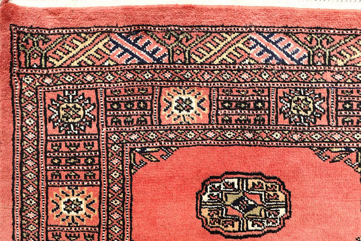 Salmon Pakistani Bokhara Rug 2' 7" x 13' 9" Hand-Knotted | No. QA46737