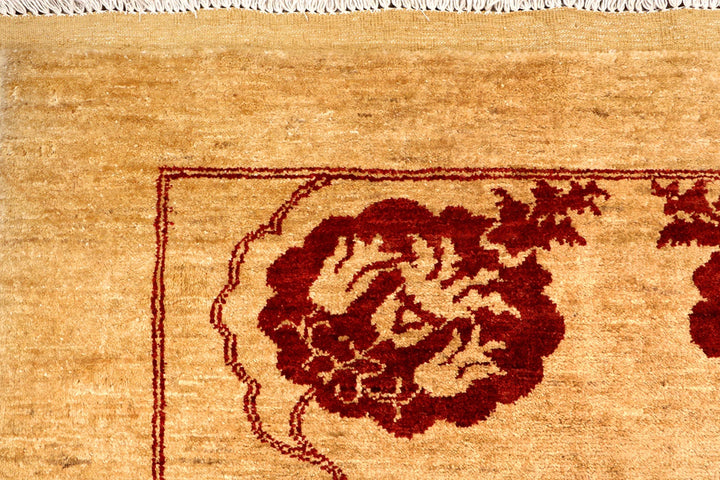 Brown Gabbeh Rug 6' 6" x 9' 9" Hand-Knotted | No. QA46959