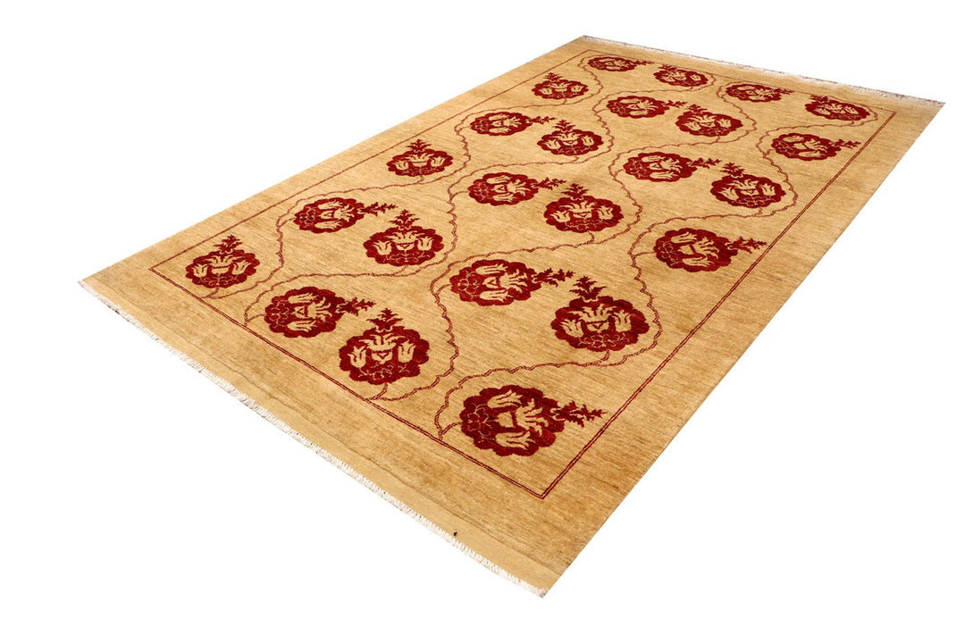 Brown Gabbeh Rug 6' 6" x 9' 9" Hand-Knotted | No. QA46959
