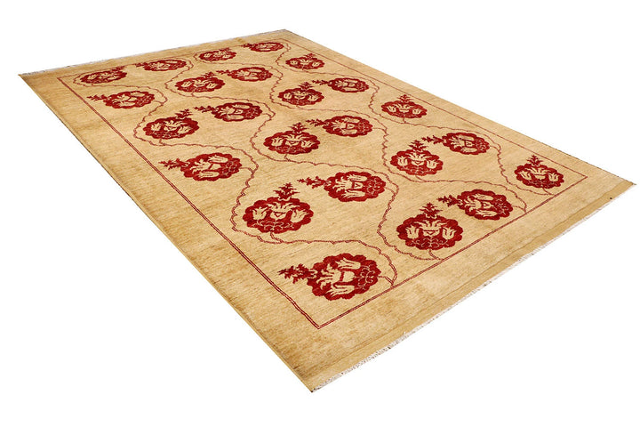 Brown Gabbeh Rug 6' 6" x 9' 9" Hand-Knotted | No. QA46959