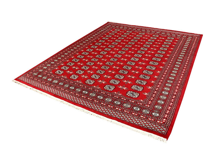 Firebrick Pakistani Bokhara Rug 7' 1" x 8' 8" Hand-Knotted | No. QA47224