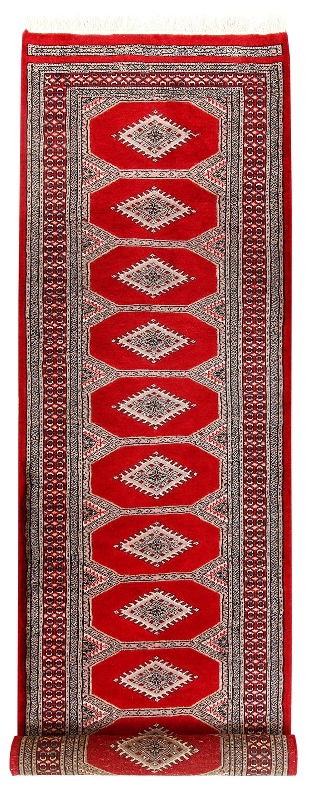 Red Pakistani Jaldar Rug 2' 5" x 8' 11" Hand-Knotted | No. QA47650