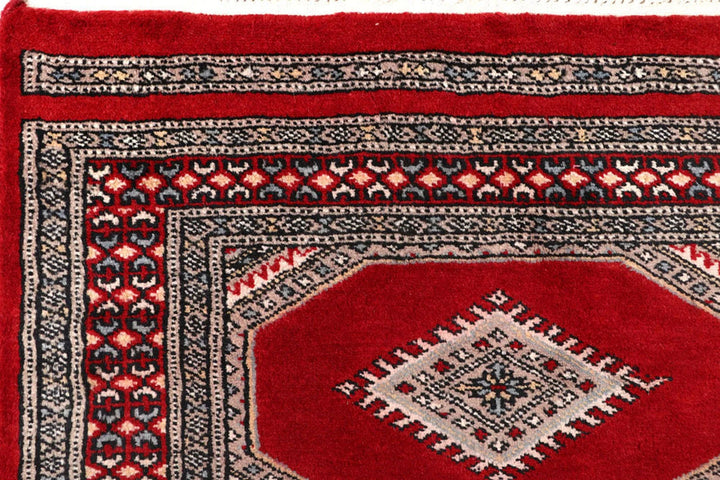 Red Pakistani Jaldar Rug 2' 5" x 8' 11" Hand-Knotted | No. QA47650