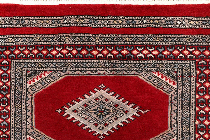 Red Pakistani Jaldar Rug 2' 5" x 8' 11" Hand-Knotted | No. QA47650