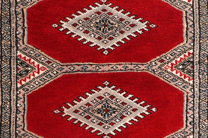 Red Pakistani Jaldar Rug 2' 5" x 8' 11" Hand-Knotted | No. QA47650