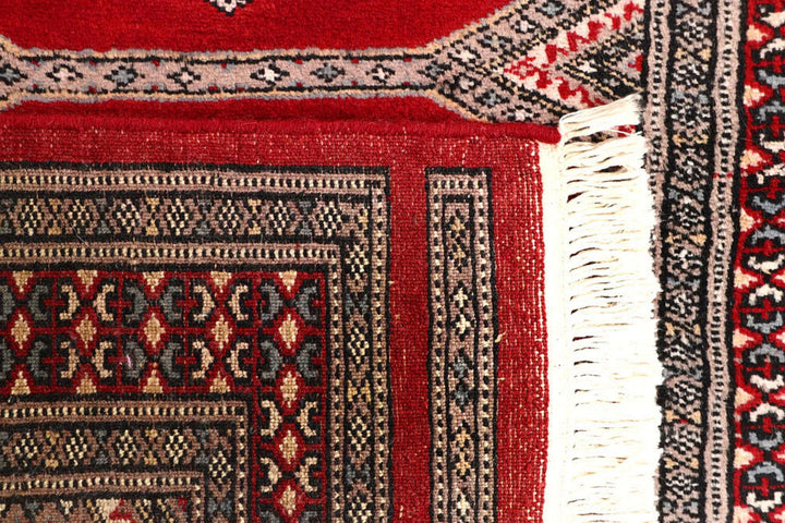 Red Pakistani Jaldar Rug 2' 5" x 8' 11" Hand-Knotted | No. QA47650